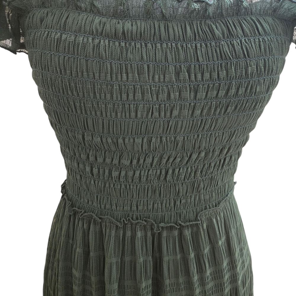 Max Studio Dark Emerald Green Flutter Sleeve Ruch… - image 6